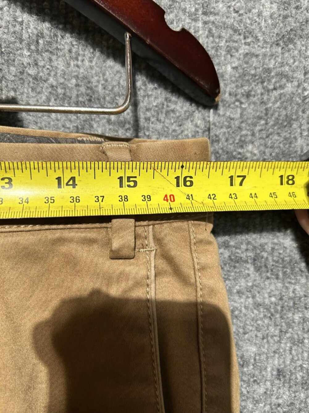 Hiltl Pants Mens 33x38 Beige Chino Stretch Flat Front Straight Leg Casual - Picture 3 of 7